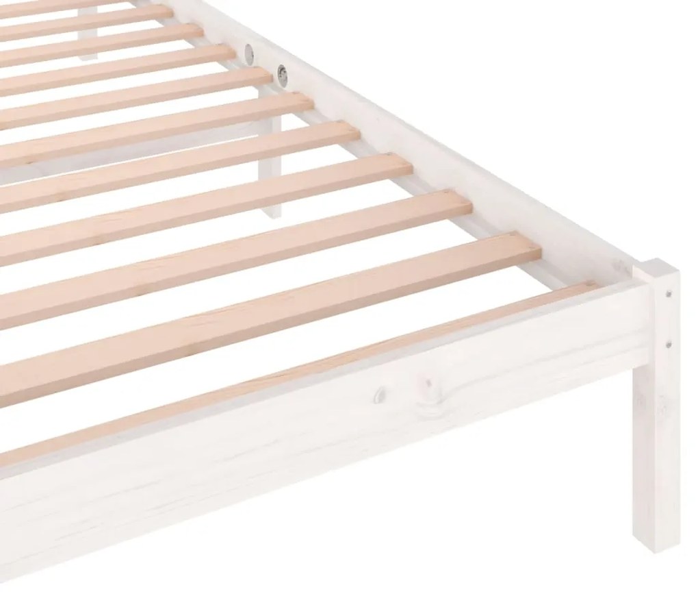 vidaXL Πλαίσιο Κρεβατιού Λευκό 100 x 200 εκ. από Μασίφ Ξύλο Πεύκου