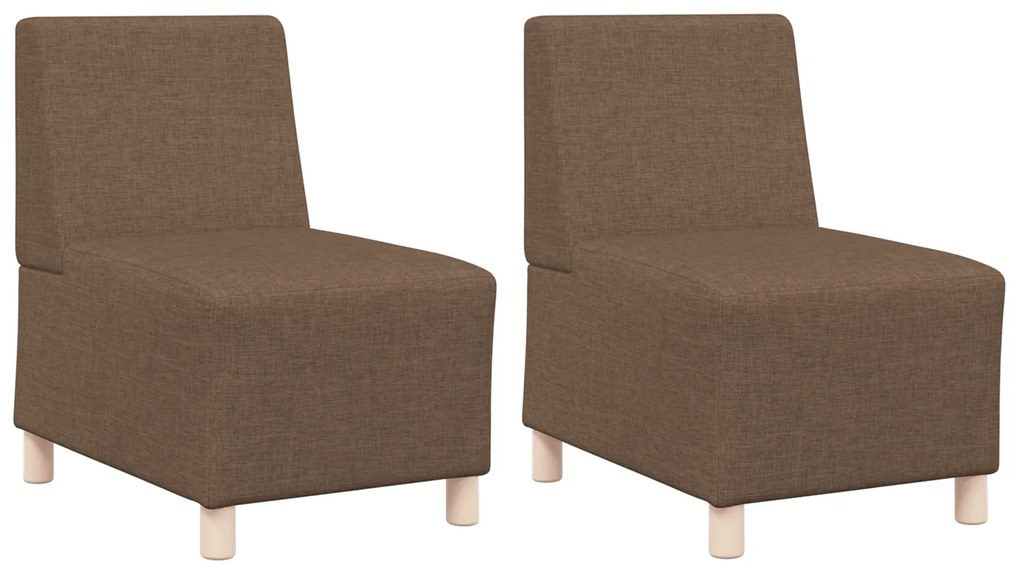 vidaXL Καθίσμα Σαλονιού 2 pcs Καφέ 55 x 74 x 82 εκ. ύφασμα