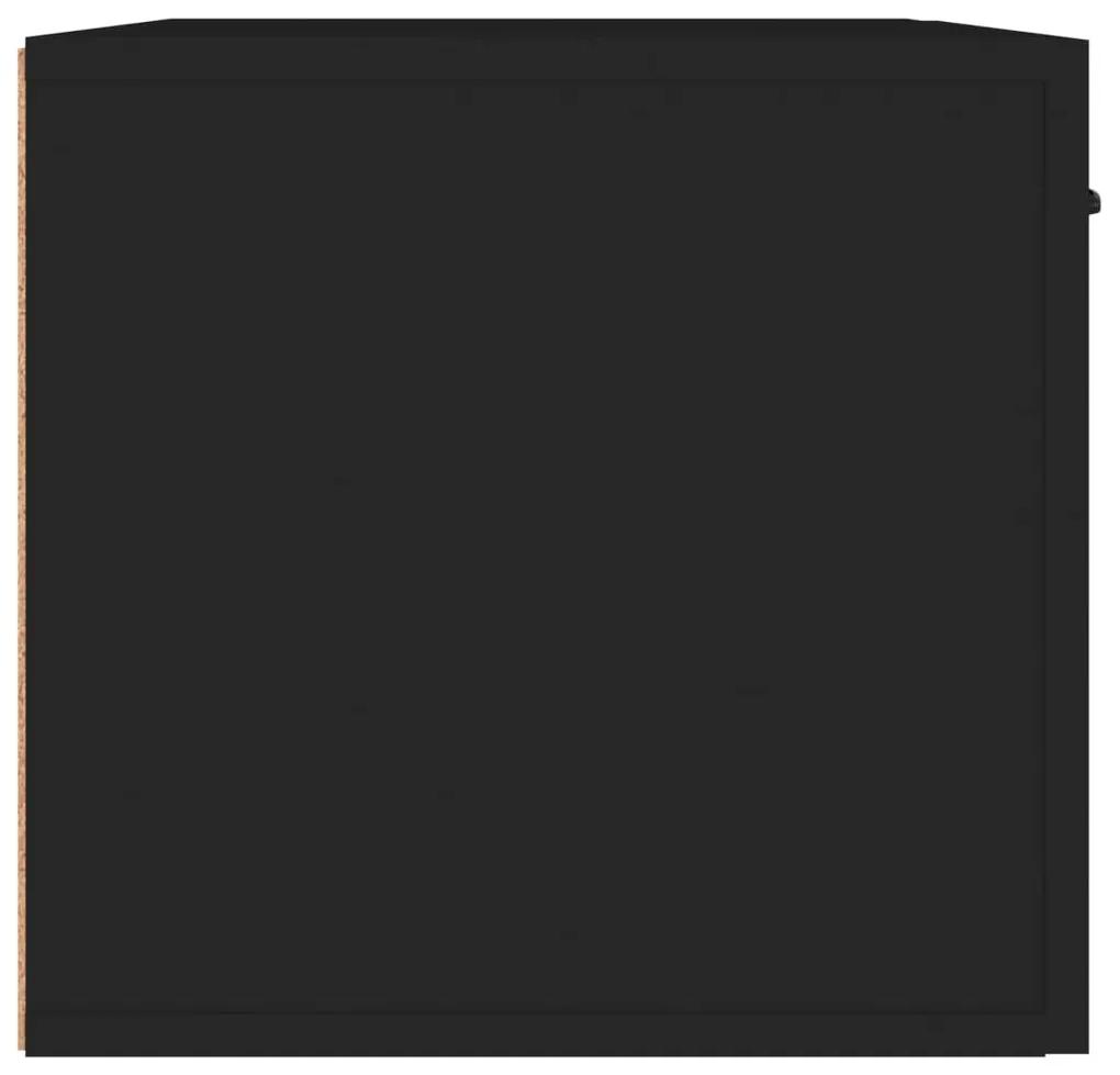 Ντουλάπι Τοίχου Μαύρο 60x36,5x35 εκ. από Επεξεργασμένο Ξύλο - Μαύρο