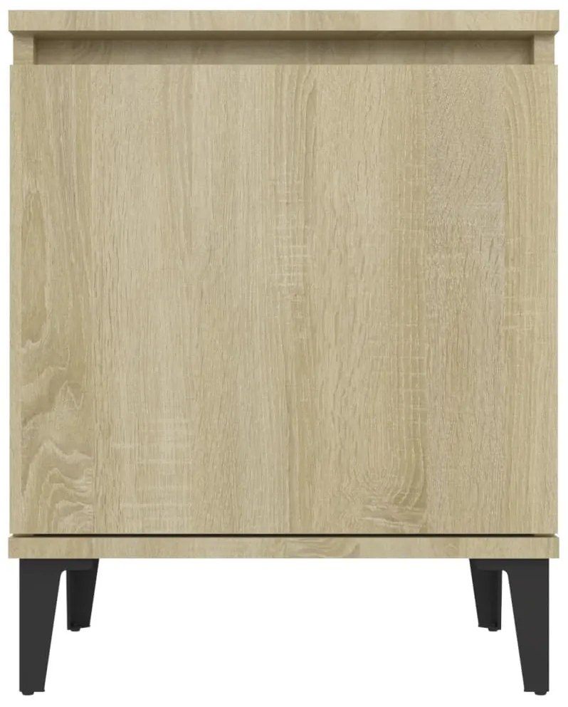 vidaXL Κομοδίνο Sonoma Δρυς 40 x 30 x 50 εκ. με Μεταλλικά Πόδια