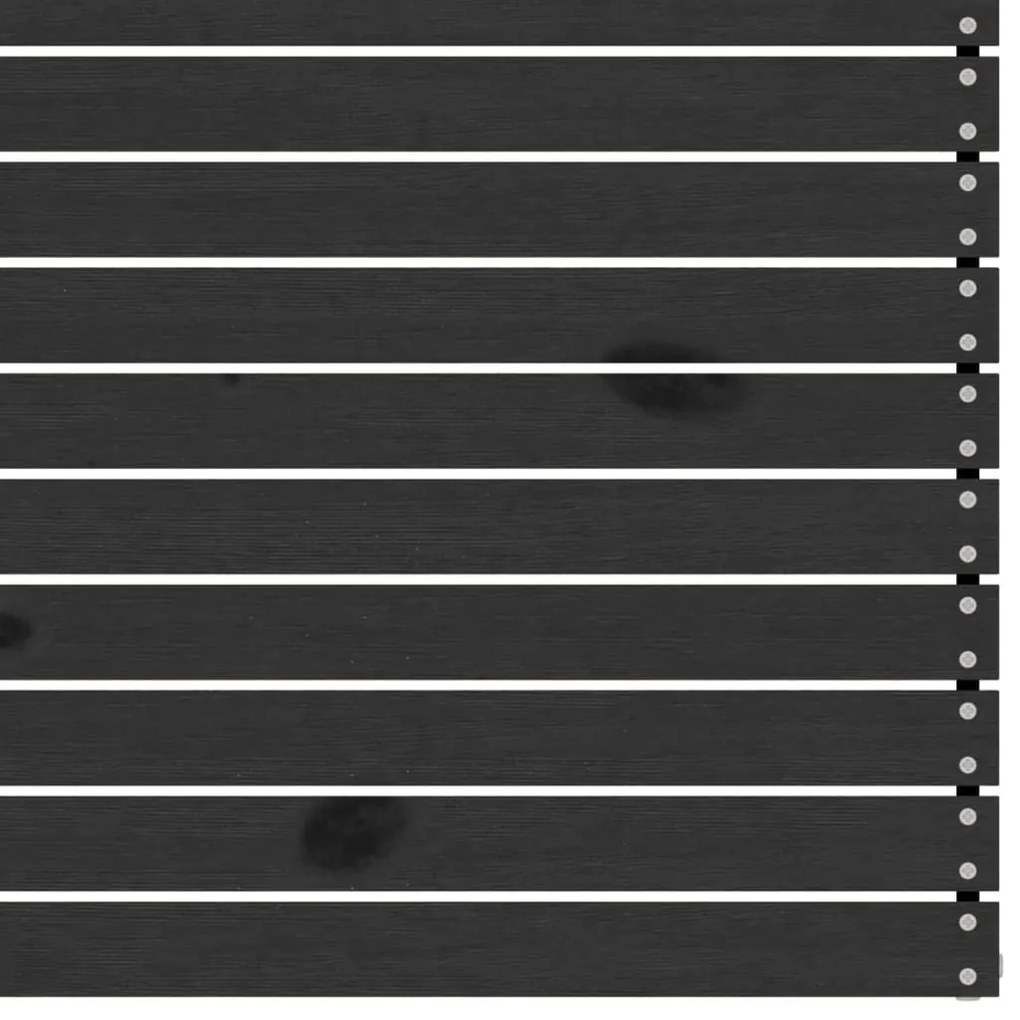 Σαλόνι Κήπου Σετ 9 Τεμαχίων Μαύρο από Μασίφ Ξύλο Πεύκου - Μαύρο