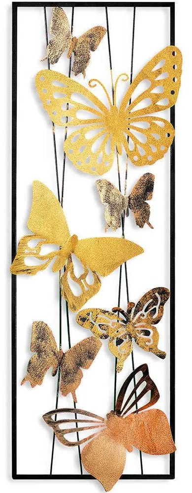 Διακοσμητικό Τοίχου Butterfly 930DYU1269 32x4x90cm Multi-Gold Wallity Μέταλλο