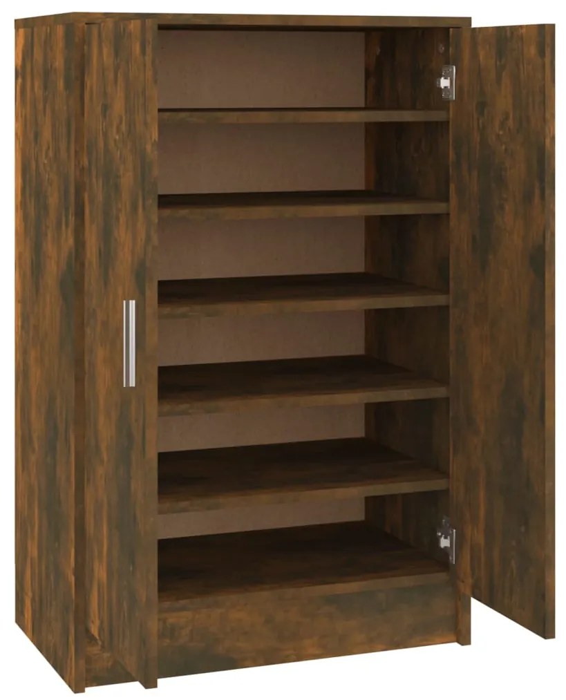 vidaXL Παπουτσοθήκη Καπνιστή Δρυς 60x35x92 εκ. από Επεξεργασμένο Ξύλο