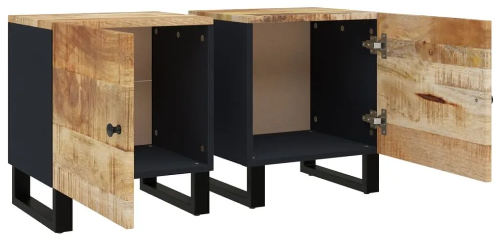 vidaXL Κομοδίνα 2 τεμ. 40 x 33 x 46 εκ. από Μασίφ Ξύλο Μάνγκο