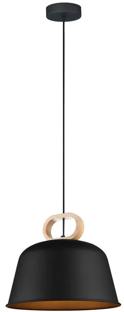Φωτιστικό Οροφής Clip 4266801 33x173,5cm 1xE27 40W Black-Natural Viokef Steel,Wood