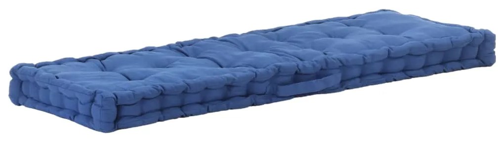 vidaXL Μαξιλάρα Δαπέδου / Παλέτας Γαλάζια 120 x 40 x 7 εκ. Βαμβακερή