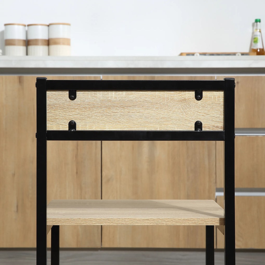 HOMCOM Σετ τραπεζαρίας με 2 καρέκλες, Συμπαγές σετ τραπεζιού και καρεκλών για τραπεζαρία, σαλόνι, κουζίνα, με μεταλλικό σκελετό