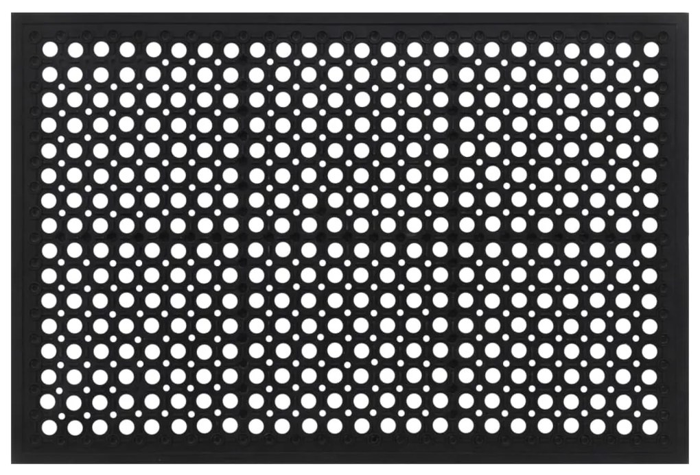 Πατάκι Εισόδου Ορθογώνιο 60 x 90 εκ. από Καουτσούκ - Μαύρο