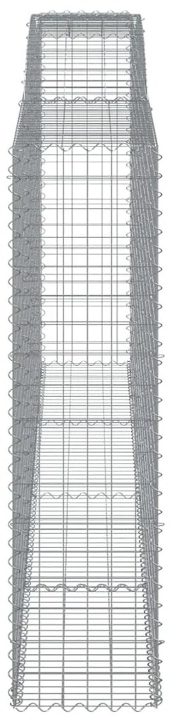 Συρματοκιβώτια Τοξωτά 7 τεμ. 400x50x180/200 εκ. Γαλβαν. Ατσάλι - Ασήμι