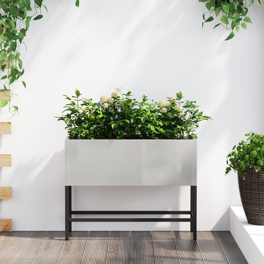 vidaXL Ανυψωμένος Κήπος 60x26x45 εκ Ανοξείδωτο χάλυβα