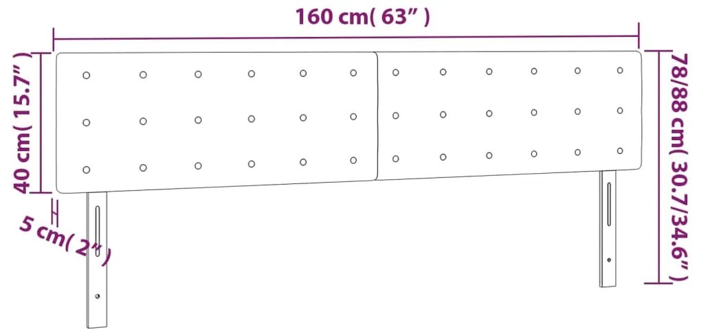 vidaXL Κεφαλάρι Κρεβατιού LED Μαύρο 160x5x78/88 εκ. Συνθετ. Δέρμα