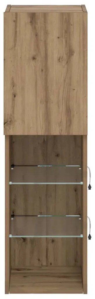 vidaXL Έπιπλο Τηλεόρασης με LED Αρτισιανή Δρυς 30,5x30x102 εκ.