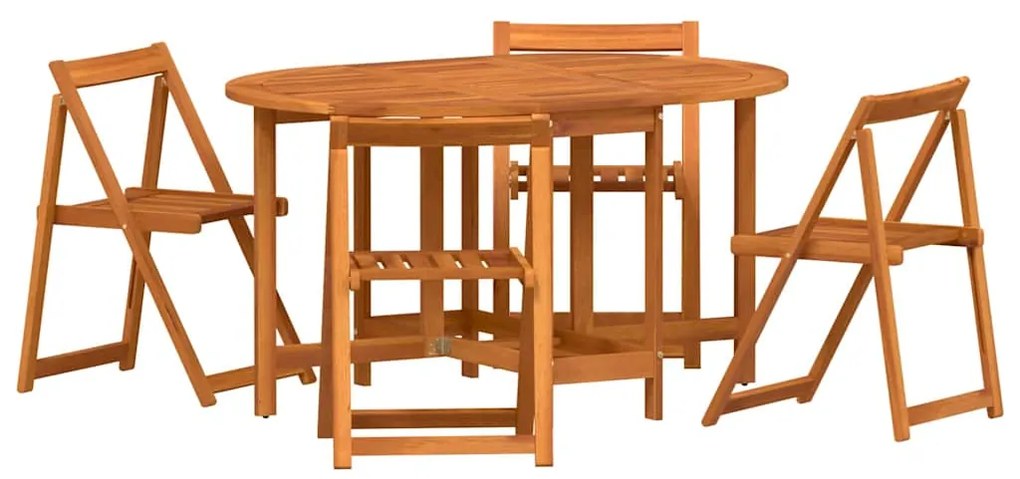 vidaXL Τραπέζι Κήπου 5 pcs Καφέ 110 x 60 x 72 εκ. Μασίφ ξύλο ακακίας