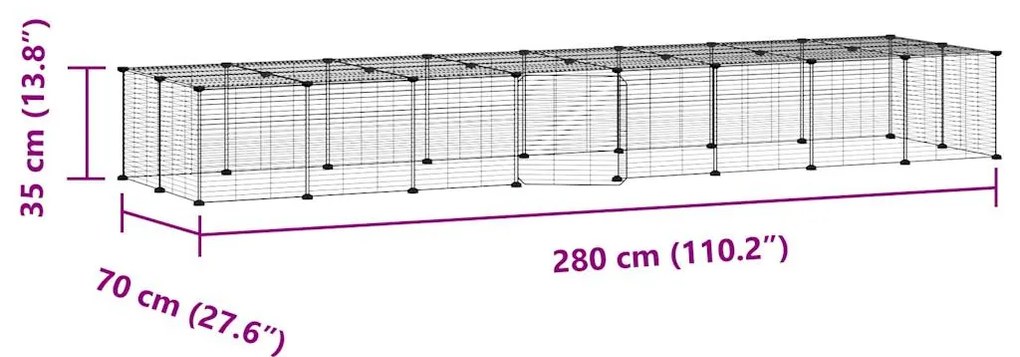 vidaXL Κλουβί Κατοικίδιων με 36 Πάνελ + Πόρτα Μαύρο 35 x 35εκ Ατσάλινο