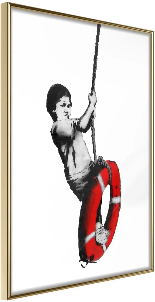 Αφίσα - Banksy: Swinger - 20x30 - Χρυσό - Χωρίς πασπαρτού