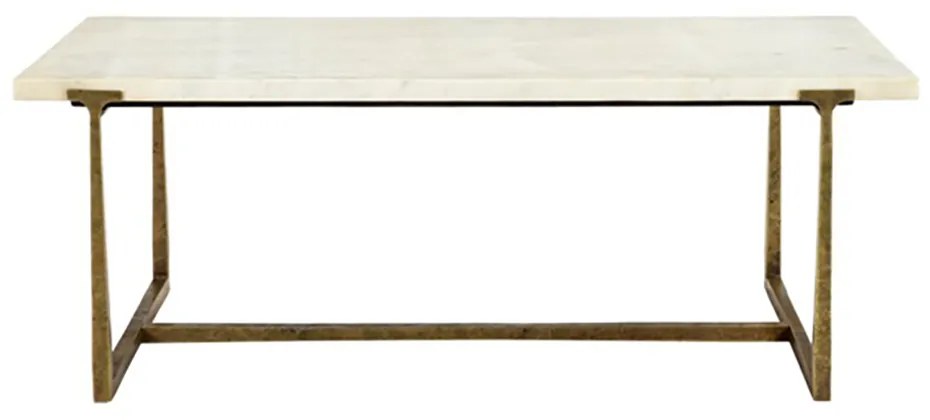 BAKARI COFFEE TABLE ΛΕΥΚΟ BRASS ANTIQUE 122x61xH44,5cm - 04-0829 - 04-0829