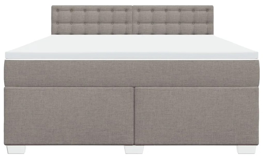 vidaXL Κρεβάτι Boxspring με Στρώμα Taupe 180x200 εκ. Υφασμάτινο