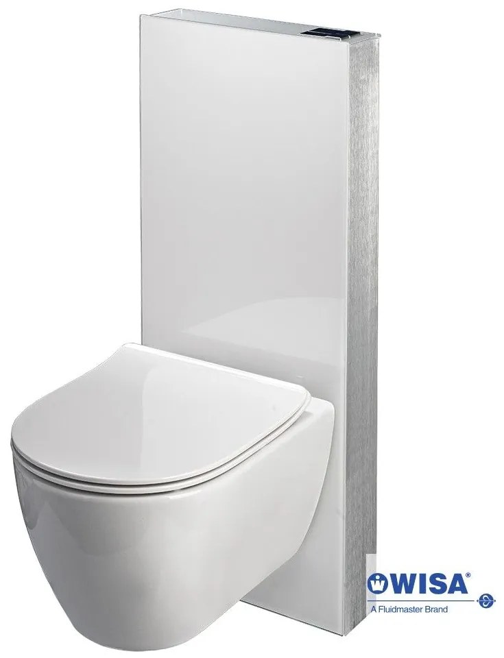 WISA GLASS BOX 536-300 Γυάλινο Καζανάκι Εντοιχιζόμενο Ορθογώνιο Χαμηλής Πίεσης Λευκό