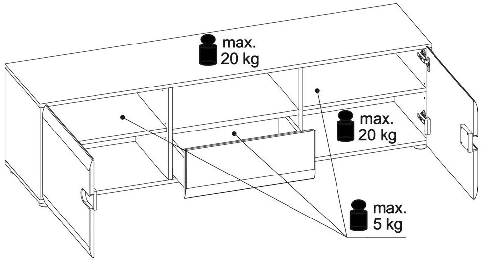 Έπιπλο τηλεόρασης Lugano 2D1S