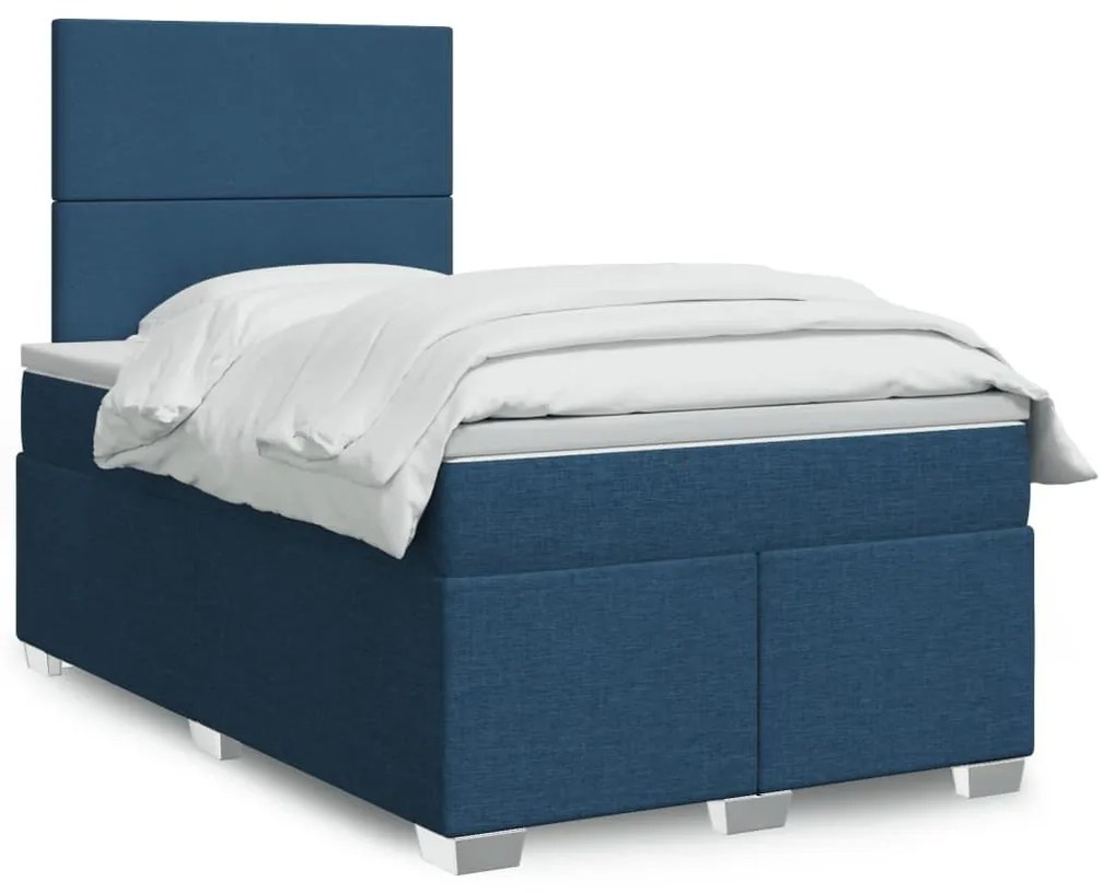 ΚΡΕΒΑΤΙ BOXSPRING ΜΕ ΣΤΡΩΜΑ ΜΠΛΕ 120X190 ΕΚ. ΥΦΑΣΜΑΤΙΝΟ 3290426