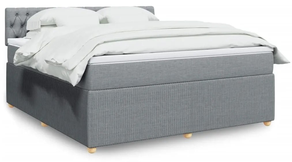 ΚΡΕΒΑΤΙ BOXSPRING ΜΕ ΣΤΡΩΜΑ ΑΝΟΙΧΤΟ ΓΚΡΙ 180X200 ΕΚ. ΥΦΑΣΜΑΤΙΝΟ 3287542