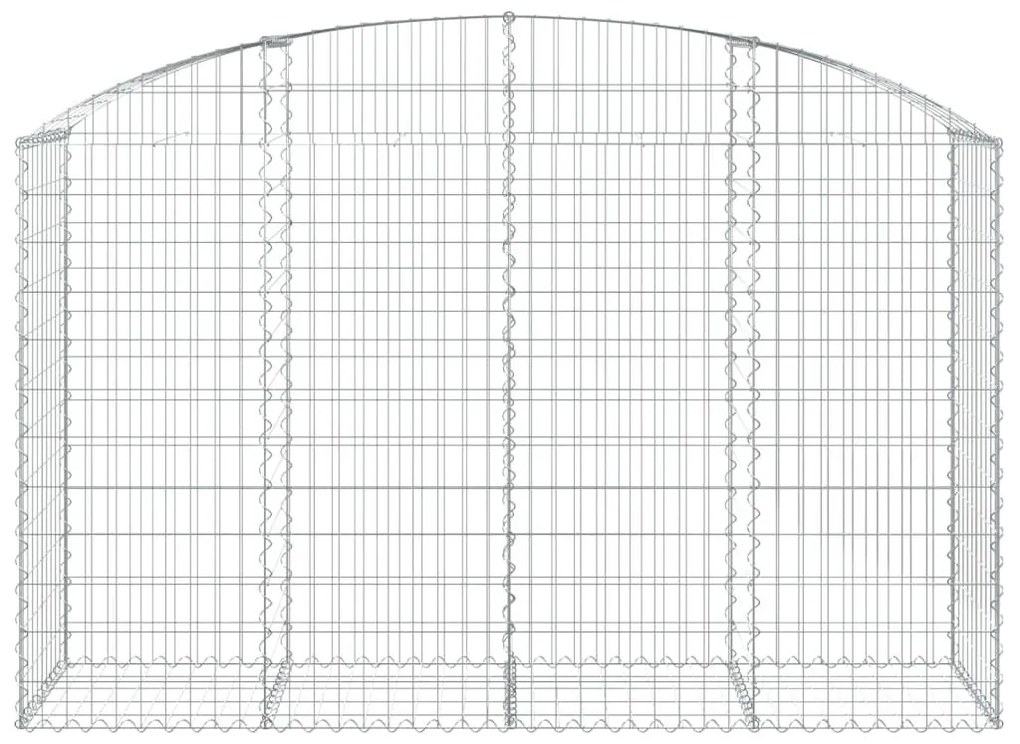 Συρματοκιβώτιο Τοξωτό 200x50x120/140εκ. από Γαλβανισμένο Χάλυβα - Ασήμι