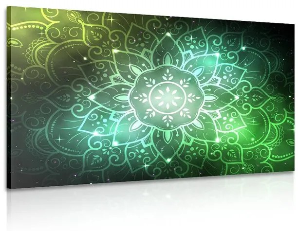 Εικόνα Mandala με γαλαξιακό φόντο σε αποχρώσεις του πράσινου - 90x60