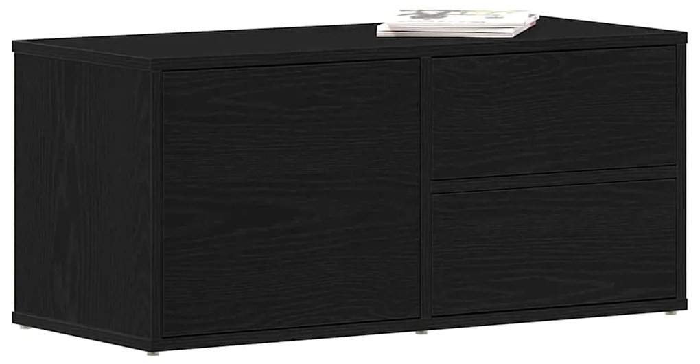 vidaXL Βάση TV με συρτάρι Μαύρο 80 x 34 x 35.5 εκ Επεξεργασμένο ξύλο