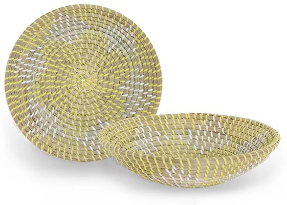 Πιάτο Τοίχου Seagrass &quot;Bangor&quot; Yellow Δ.28x6 - Nef-Nef Homeware