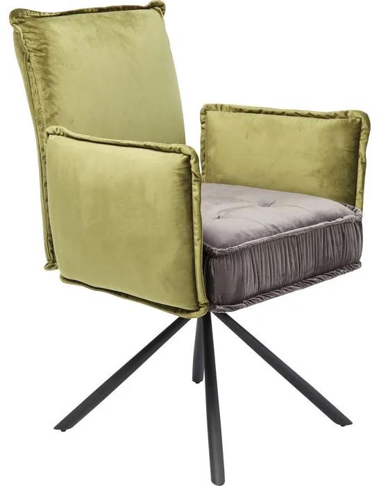 Καρέκλα Με Μπράτσα Chelsea Καφέ-Πράσινο 65x60x90εκ