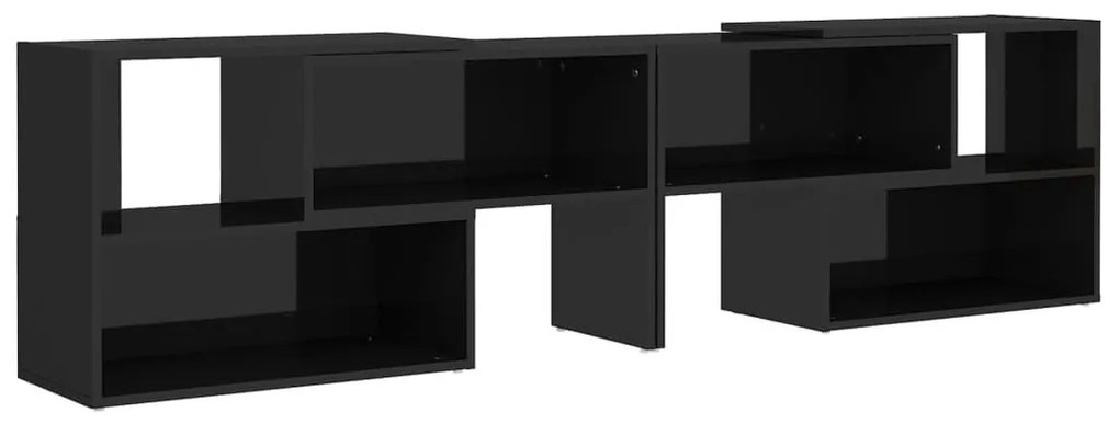 Έπιπλο Τηλεόρασης Γυαλιστερό Μαύρο 149x30x52 εκ. Επεξ. Ξύλο - Μαύρο