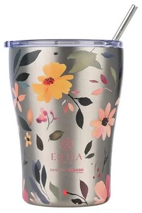 Estia Θερμός - Κούπα Coffee Mug Save the Aegean 350ml Silver Botanic 01-31787