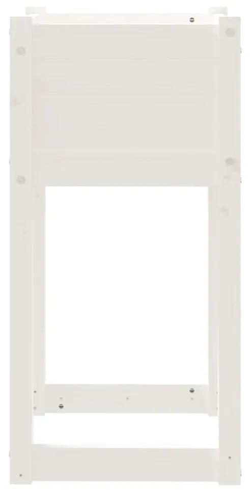 Ζαρντινιέρες 2 τεμ. Λευκές 40x40x81 εκ. από Μασίφ Ξύλο Πεύκου - Λευκό