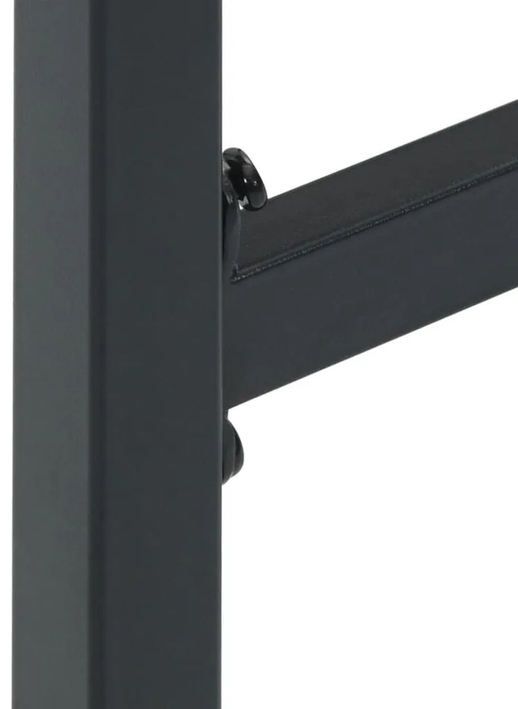 vidaXL Μπαρ Κήπου Σετ 9 Τεμ. Μαύρο Ατσάλι με Ηλεκτρ. Βαφή