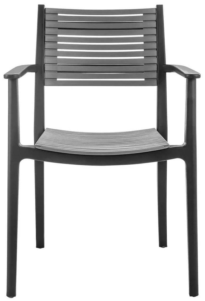 Πολυθρόνα AKRON PP-UV Μαύρο/Γκρι 60x55x85cm