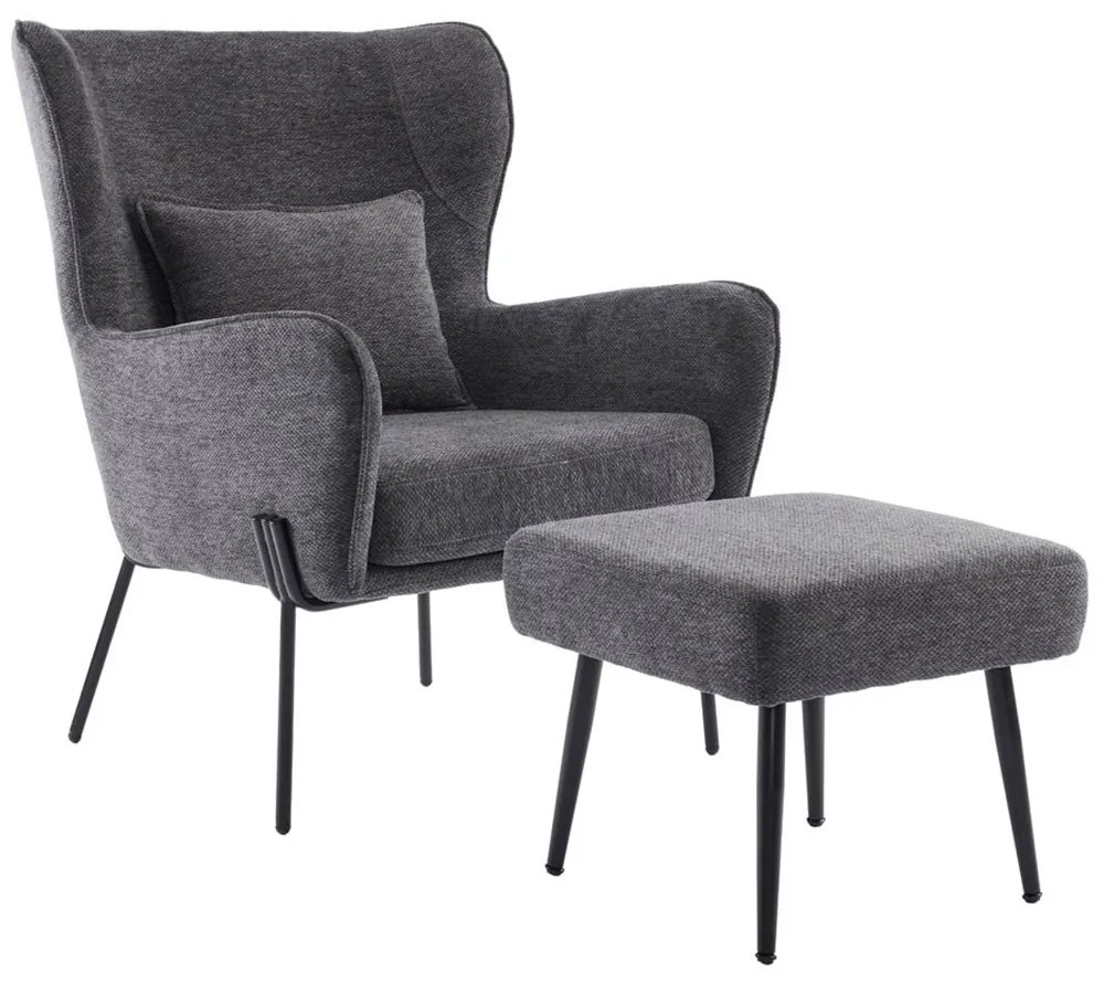 Πολυθρόνα Chillout 01-3540 84x74x97.5cm Black-Grey