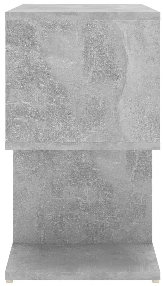 Κομοδίνα 2 τεμ. Γκρι Σκυροδέματος 50x30x51,5 εκ από Μοριοσανίδα - Γκρι