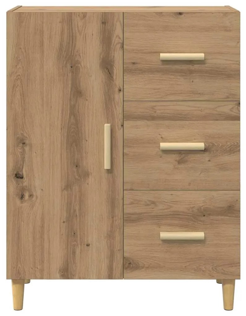 vidaXL Πλαϊνό γραφείο με συρτάρι artisan δρυς 34 x 69.5 x 90 εκ