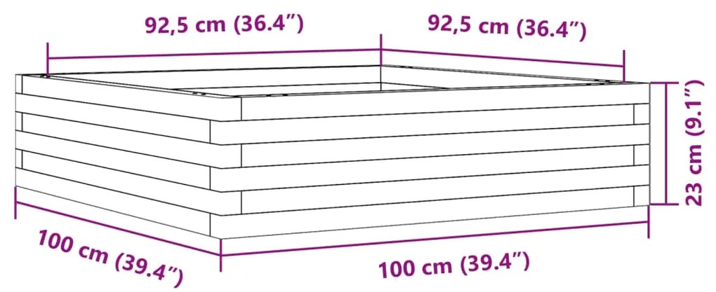 ΖΑΡΝΤΙΝΙΕΡΑ ΚΗΠΟΥ 100X100X23 ΕΚ. ΑΠΟ ΕΜΠΟΤΙΣΜΕΝΟ ΞΥΛΟ ΠΕΥΚΟΥ 847212