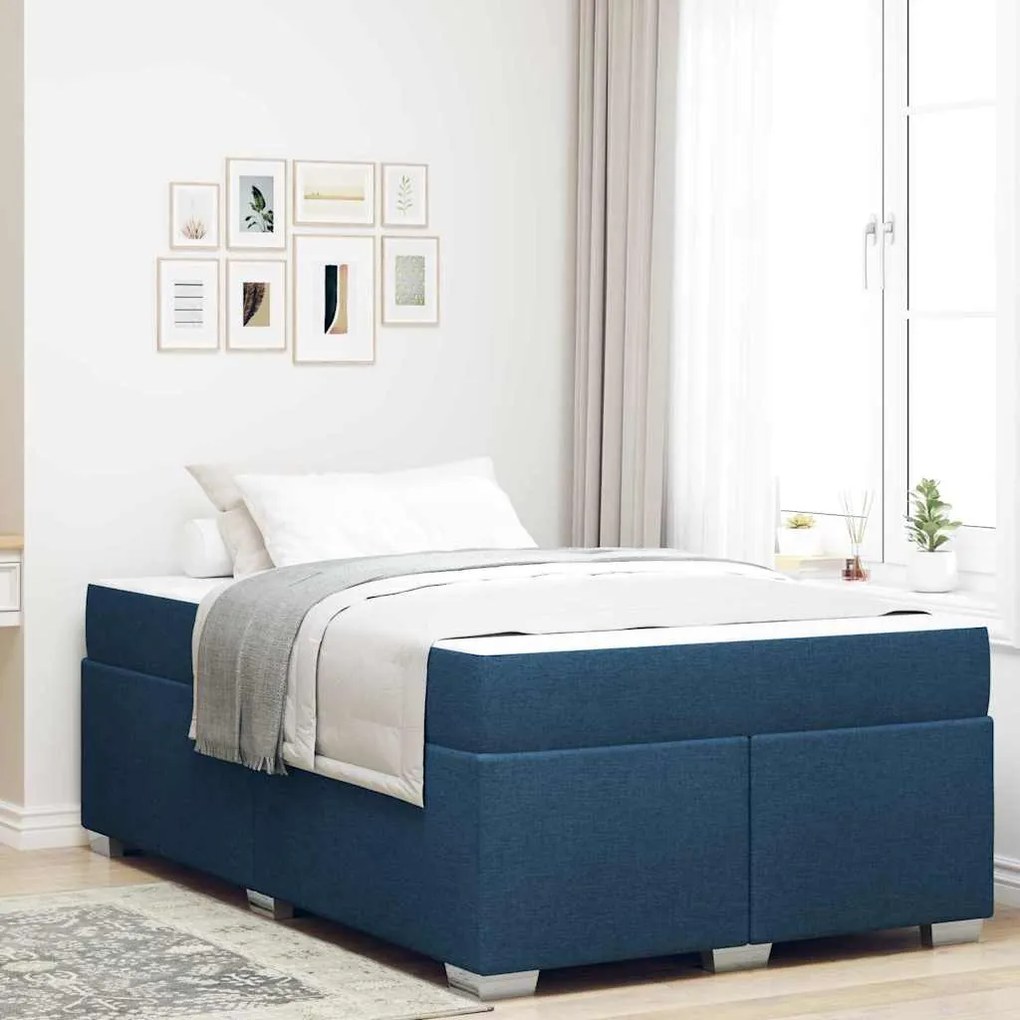 vidaXL Σκελετός Κρεβατιού Μπλε 120 x 190 cm ύφασμα