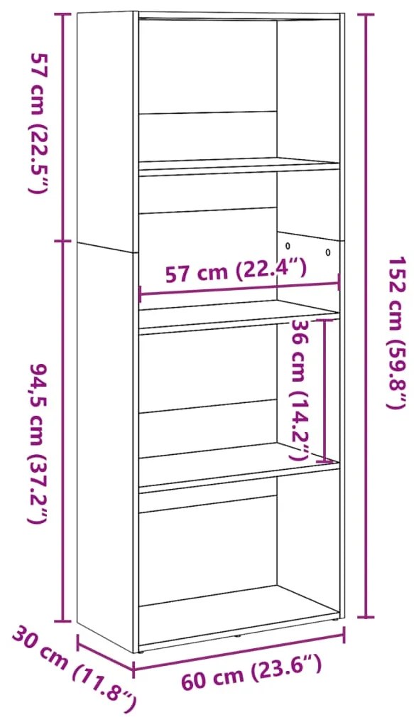 ΒΙΒΛΙΟΘΗΚΗ ΚΑΦΕ ΔΡΥΣ 60X30X152 ΕΚ. ΑΠΟ ΕΠΕΞΕΡΓΑΣΜΕΝΟ ΞΥΛΟ 857914