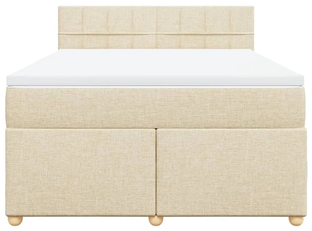 ΚΡΕΒΑΤΙ BOXSPRING ΜΕ ΣΤΡΩΜΑ ΚΡΕΜ 140X190 ΕΚ. ΥΦΑΣΜΑΤΙΝΟ 3288980