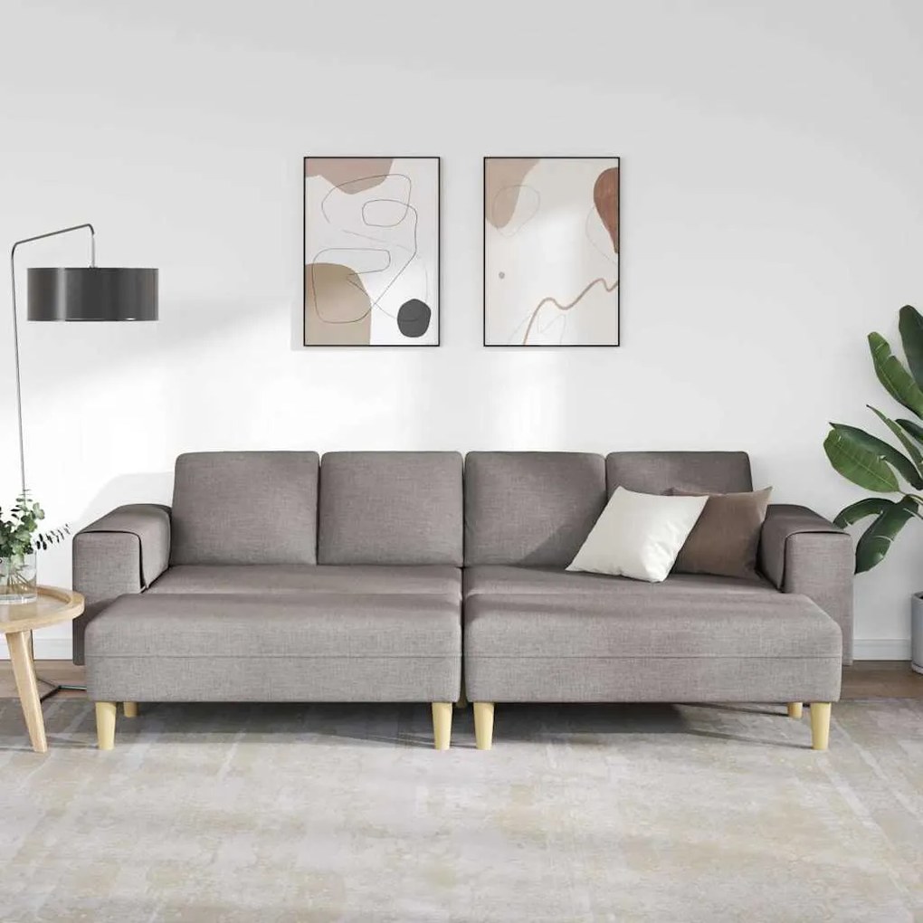 vidaXL Σετ Καναπέ 3 pcs Taupe ύφασμα