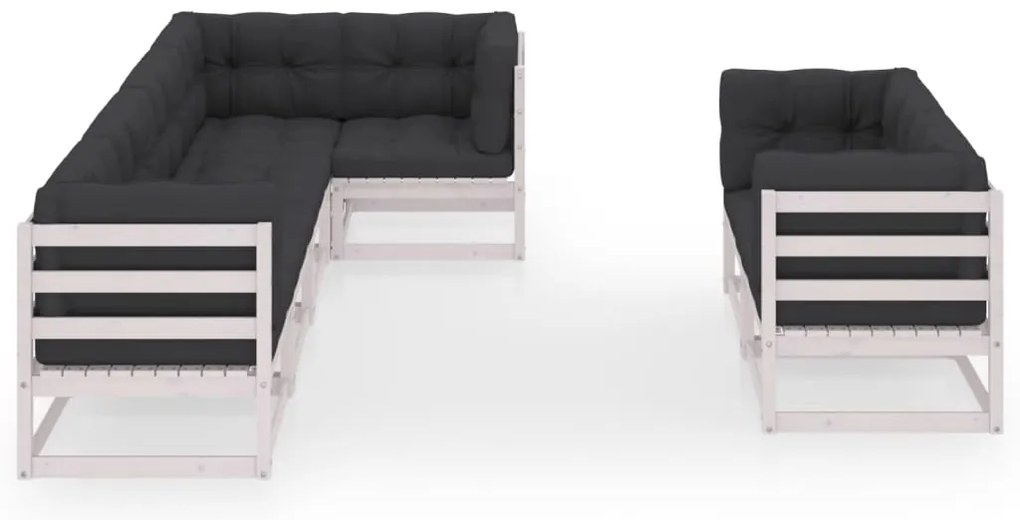 vidaXL Σαλόνι Κήπου Σετ 7 Τεμαχίων από Μασίφ Ξύλο Πεύκου με Μαξιλάρια