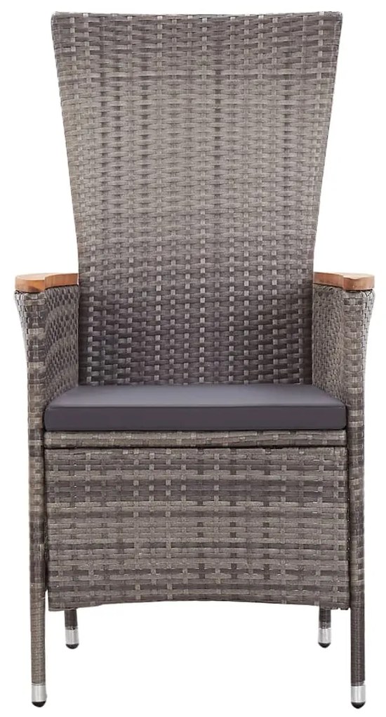 vidaXL Σετ Τραπεζαρίας Κήπου 5 Τεμαχίων Γκρι με Μαξιλάρια