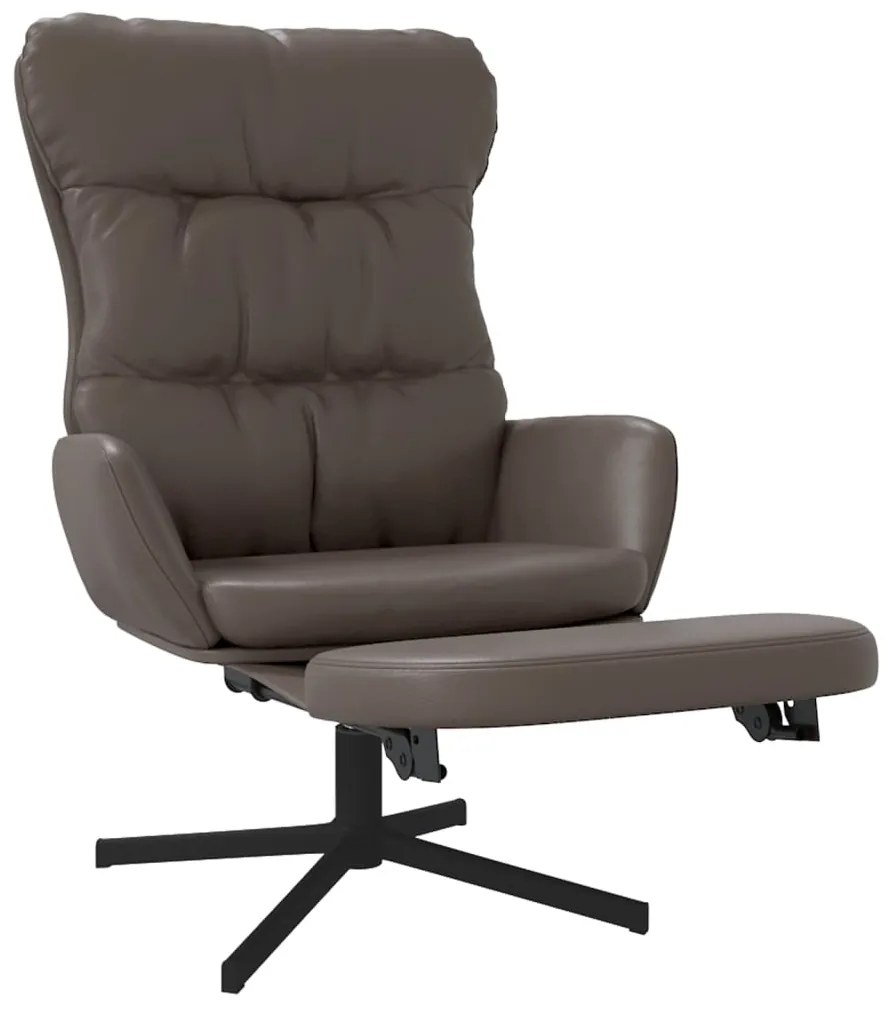 vidaXL Πολυθρόνα Relax Καφέ από Συνθετικό Δέρμα με ένα Υποπόδιο