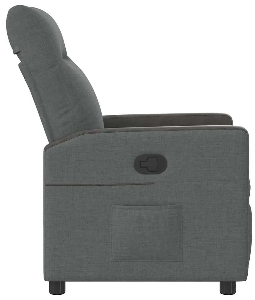 vidaXL Ανακλινόμενη πολυθρόνα Σκούρο Γκρι 69 x 86 x 100 εκ ύφασμα