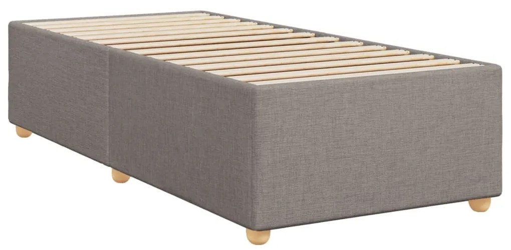 vidaXL Κρεβάτι Boxspring με Στρώμα Taupe 90x200 εκ. Υφασμάτινο