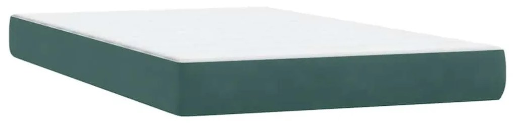 Κρεβάτι Boxspring με Στρώμα Σκούρο Πράσινο 120x210εκ. Βελούδινο - Πράσινο