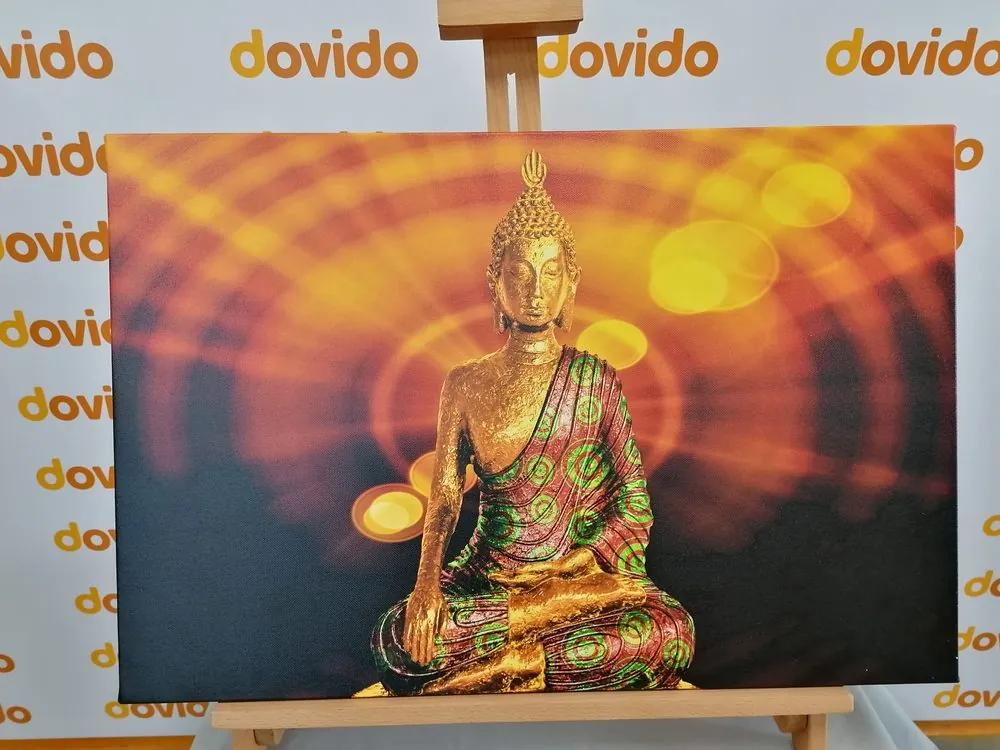 Εικόνα του αγάλματος του Βούδα με αφηρημένο φόντο - 60x40